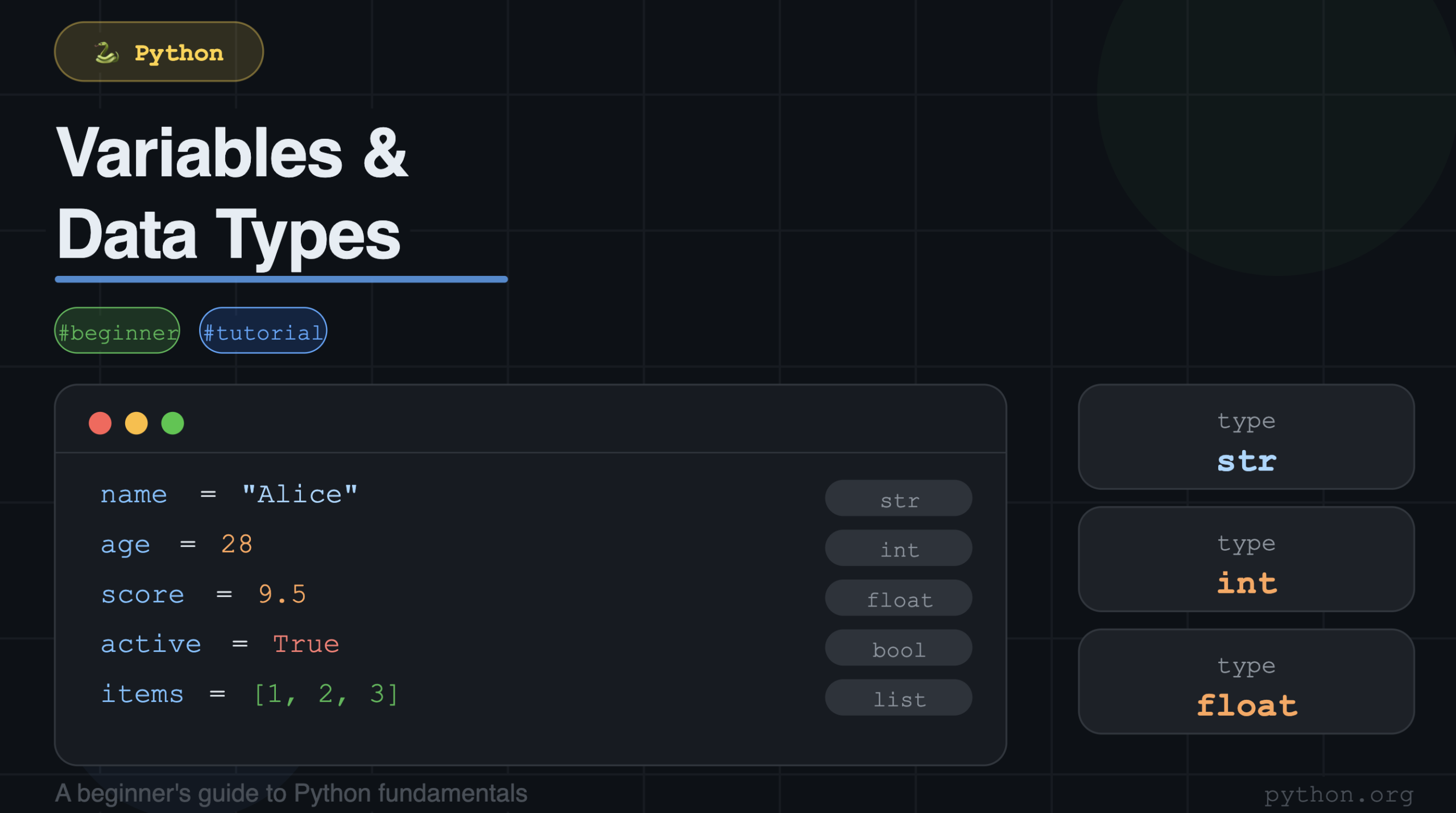 Python variables and data types